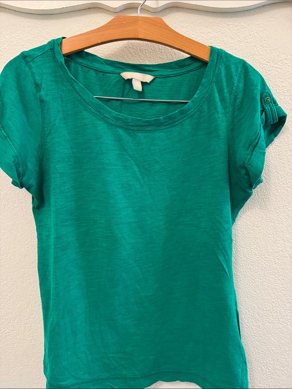 Banana Republic Factory Green Short Sleeve Crewneck Top